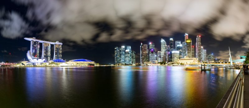 Noční panorama Singapuru - Malajsie cestopis, Martin Šístek